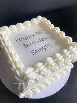 Square Burn Reveal Buttercream Single tier Cake