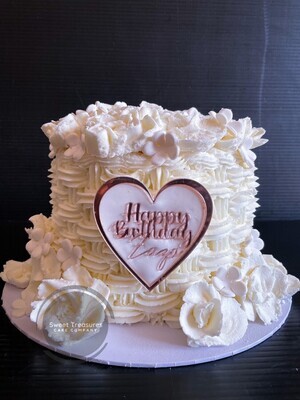Piped Vintage Buttercream Single tier Cake