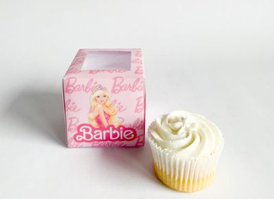 Cupcake Box WITH CUPCAKE: Barbie Inspired