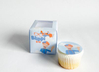 Cupcake Box WITH CUPCAKE: Blippi Inspired
