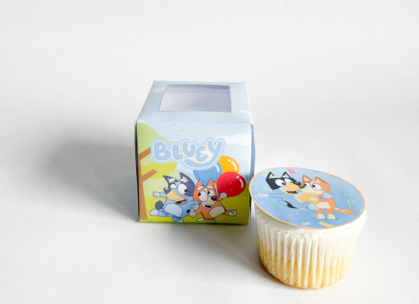 Cupcake Box WITH CUPCAKE:  Bluey Inspired