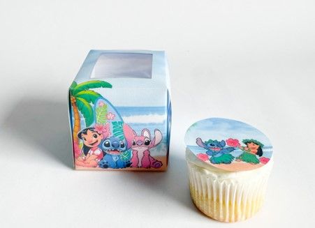 Cupcake Box WITH CUPCAKE:  Lilo and Stitch Inspired