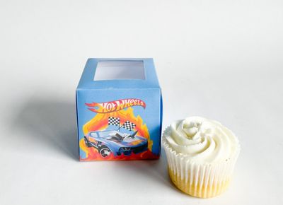 Cupcake Box WITH CUPCAKE:  Hot Wheels inspired