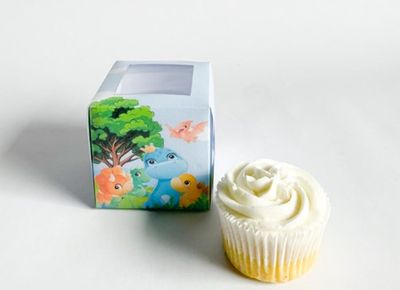 Cupcake Box WITH CUPCAKE: Dino Time