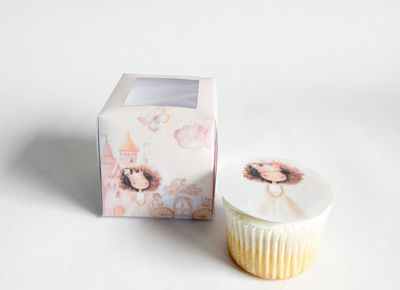 Cupcake Box WITH CUPCAKE:  Tiara Time