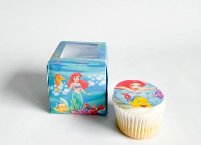 Cupcake Box WITH CUPCAKE:  Little Mermaid inspired