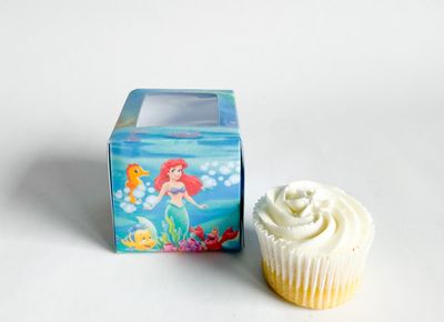 Cupcake Box WITH CUPCAKE:  Little Mermaid inspired