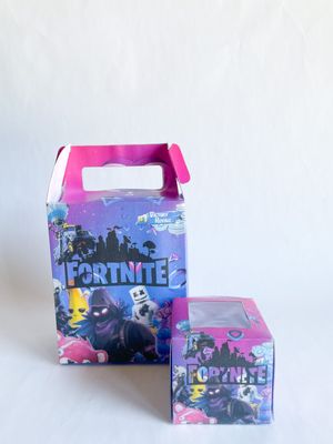 Party Pack Box WITH matching cupcakes: Fortnite Inspired