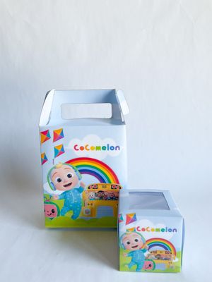 Party Pack Box WITH matching cupcakes: CocoMelon Inspired
