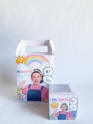 Party Pack Box WITH matching cupcakes: Ms Rachel Inspired
