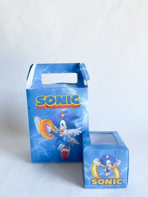 Party Pack Box WITH matching cupcakes: Sonic Inspired