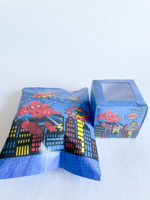Party Pack Bag WITH matching Cupcake: Spiderman Inspired