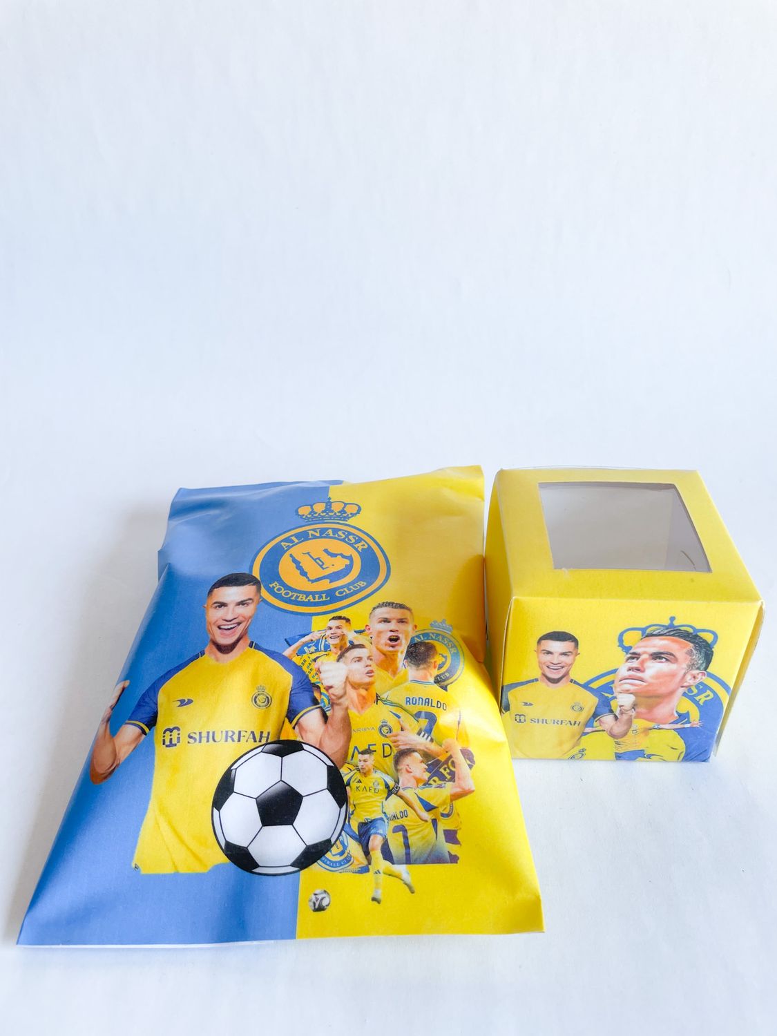 Party Pack Bag WITH matching Cupcake:  Soccer (Al Nassr) Ronaldo
