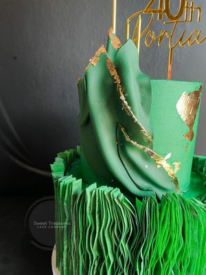 Emerald Green 2 tier Wafer paper Cake