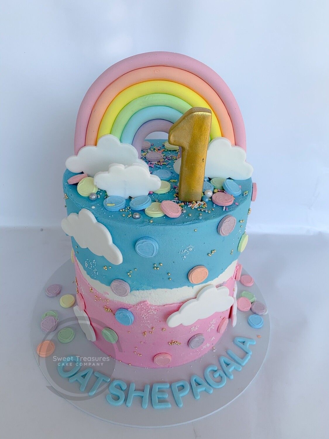Rainbow Delight Single Tier Cake