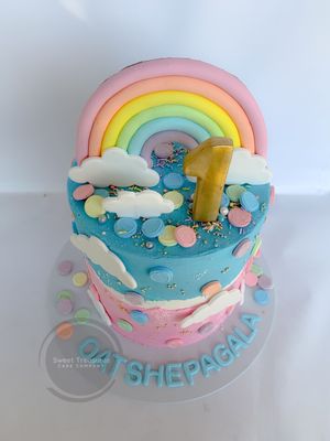 Rainbow Delight Single Tier Cake