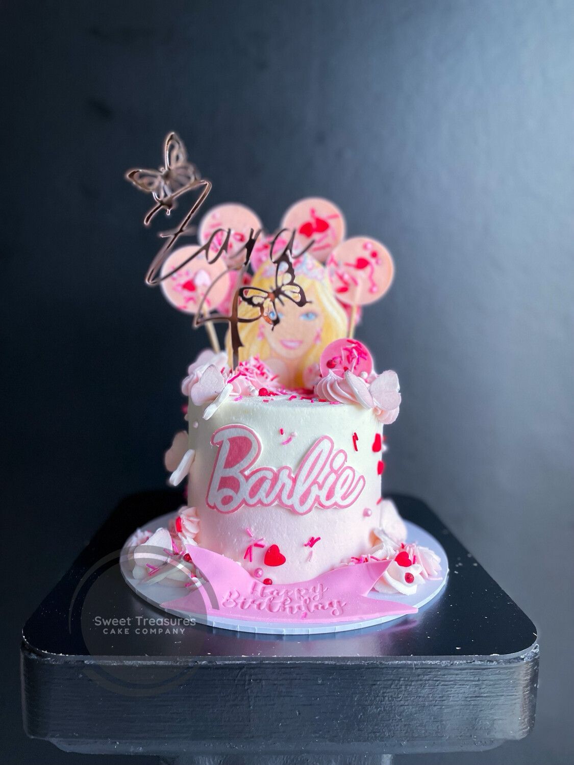 Barbie Inspired Single tier cake