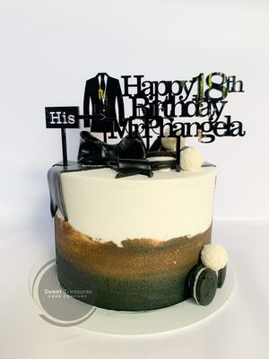 Ombre Manly Single tier Cake
