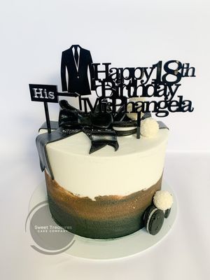 Ombre Manly Single tier Cake