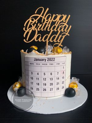 Spheres and chocolates Calender Single tier Cake
