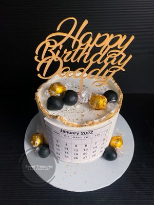 Spheres and chocolates Calender Single tier Cake