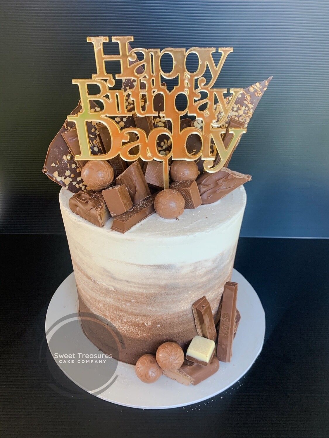 Chocolate shards Ombre Single tier cake