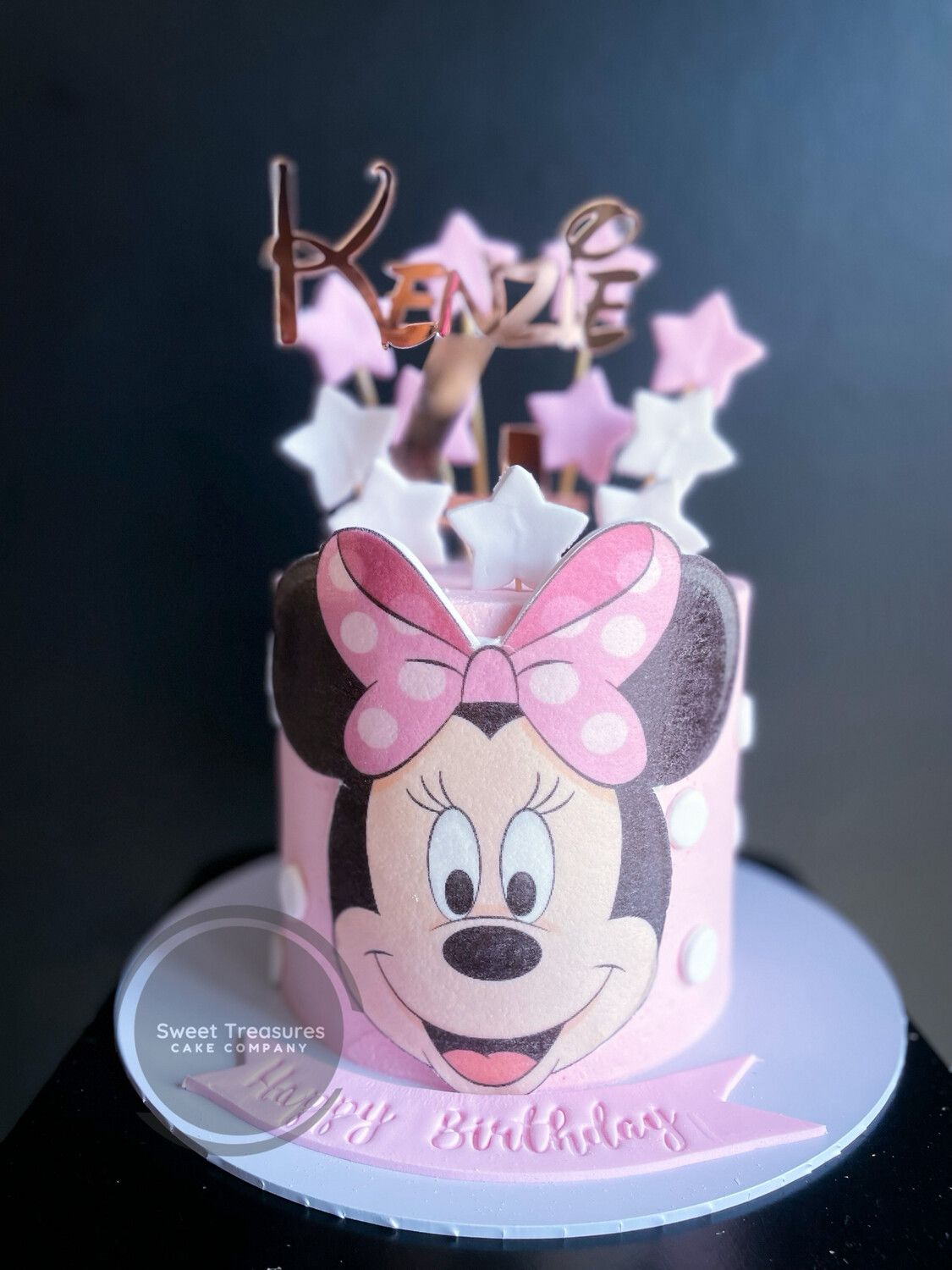 Minnie Mouse Inspired Single Tier Cake