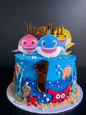 Baby shark Single tier Cake