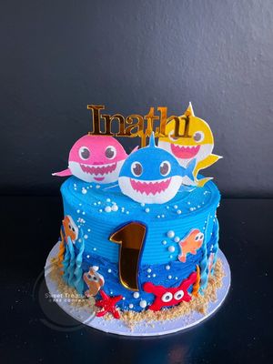 Baby shark Single tier Cake