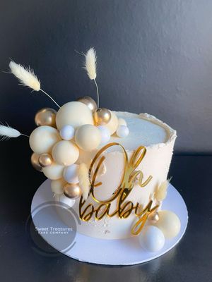 Spheres Single tier Baby Shower Cake