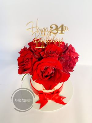 Box of roses Single tier Cake