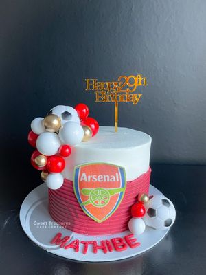 Arsenal Inspired Single tier Cake