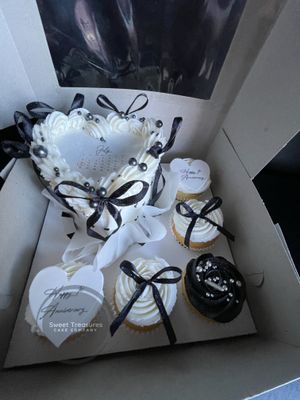 Heart Burn Reveal Bento Cake