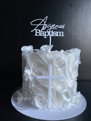 Wafer Paper Christening Single tier Cake