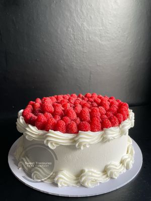 Raspberry Topped Single tier Cake