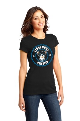 I Love Dogs & Beer Design featuring Meatball- Women's Tshirt or Tank