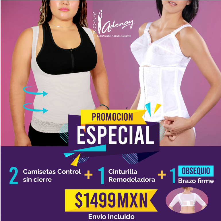 Promo Dama Agosto Camisetas Control Sin Cierre DAMA Talle Largo y Corto +Cinturilla Remodeladora