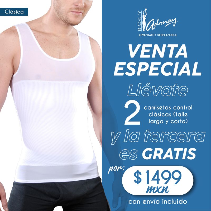 PROMOCIÓN 3X2 Camisetas Control Caballero Estaturas Altas y Normales