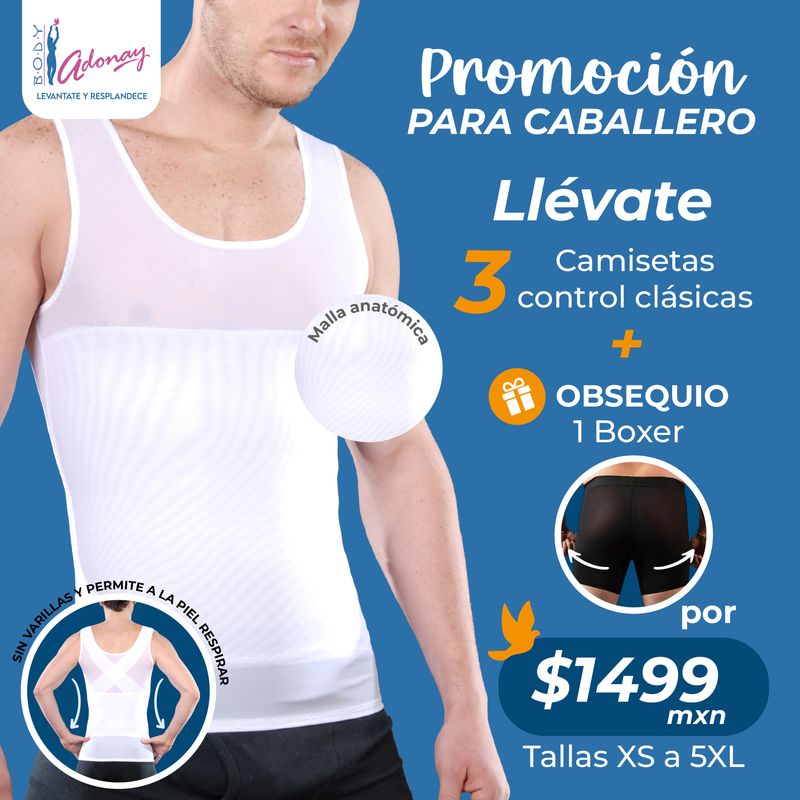 Promo Especial  Camisetas Control Caballero incluye Boxer Caballero