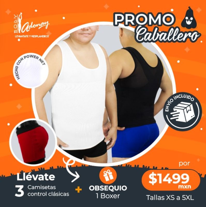 Promo Especial  Camisetas Control Caballero incluye Boxer Caballero