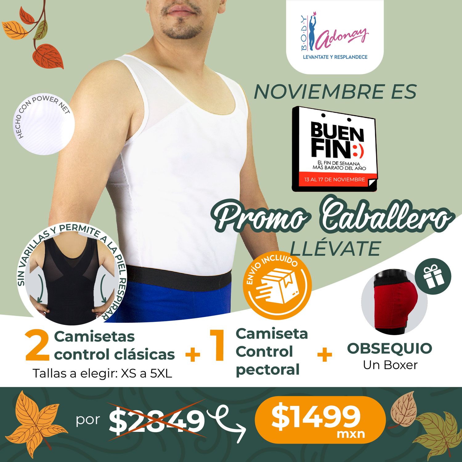 Promo Especial Camisetas Control Caballero incluye Boxer Caballero Promo Especial Camisetas Control Caballero incluye Boxer Caballero