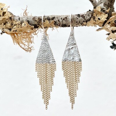 Hannah Keefe Lil Triangle Brass + Silver Earrings