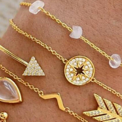 30 Style Boho Bangle Elephant Heart Shell Star Moon Bow Map Crystal Bead Bracelet