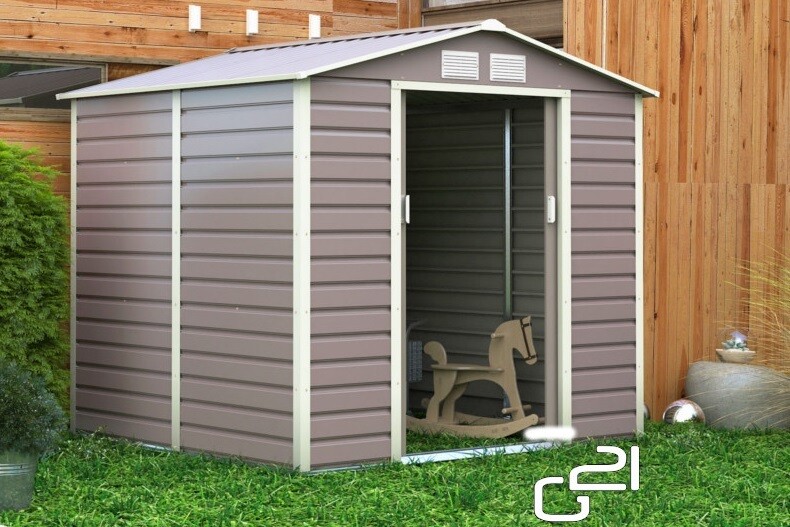 Metall Gartenhaus/Schuppen 3,67 m² - 2,0 x 1,8 m - Grau