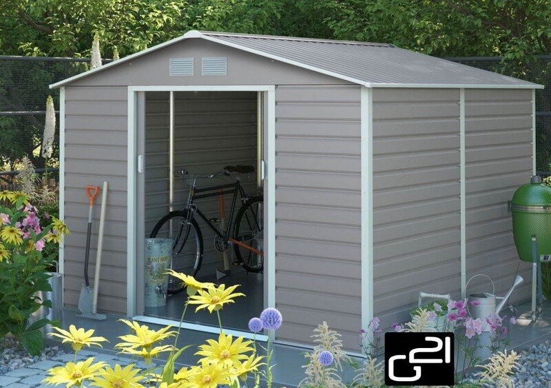 Metall Gartenhaus/Schuppen 6,54 m² - 2,7 x 2,5 m - Grau