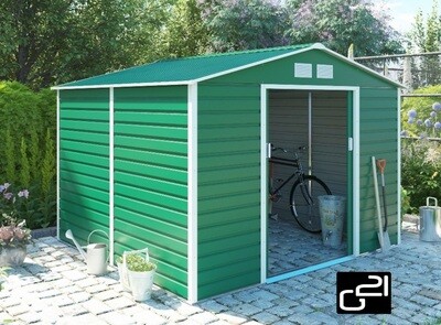 Metall Gerätehaus Gerätes-Schuppen Gartenhaus 6,54 m2 - 2,7m x 2,5m - grün