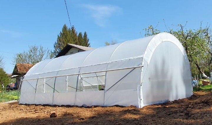 TOP Gewächshaus - Treibhaus - Pflanzenhaus HOBBY/PROFI TUNNEL  3,5 m breit + SEITLICHE ÖFFNUNG