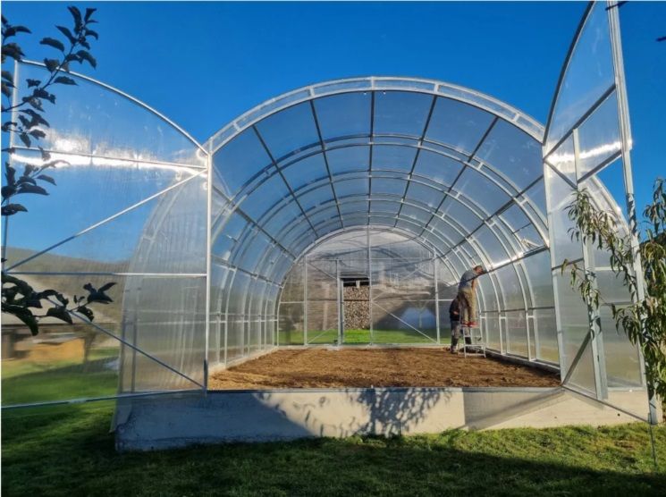 MEGA Polycarbonat Gewächshaus FARMER 6 m breit – stabiles Profi Treibhaus Bausatz mit hoher Schneelast