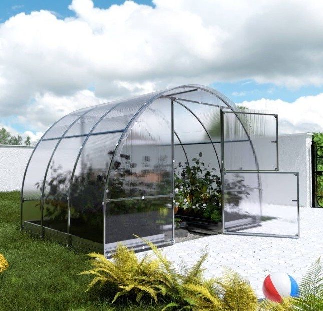 GEWÄCHSHAUS CLASSIC EASY - Schneelast bis zu 180 kg/m² - B 3m x Länge nach 2m + 4/6 mm Polycarbonat + Versand