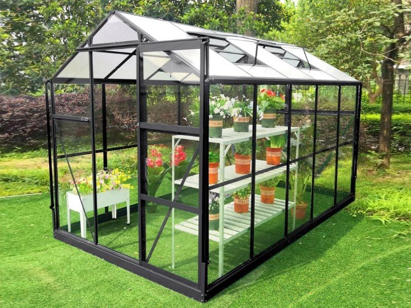 ​​Gewächshaus HYBRID 311 x 189 cm - Glaswände und Polycarbonatdach + Versand